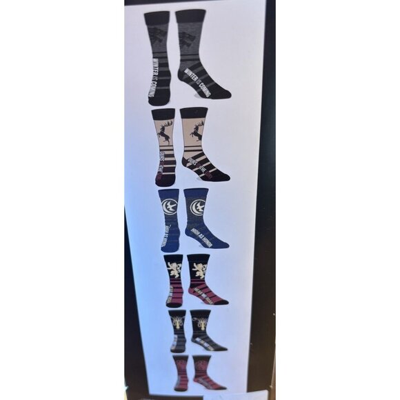 Game Of Thrones Men's Socks Casual Crew 6 Pair Mens Shoe Size 8-12 -Brand New - Picture 5 of 5